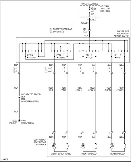 Ford F250 Power Seat Electrical Diagram