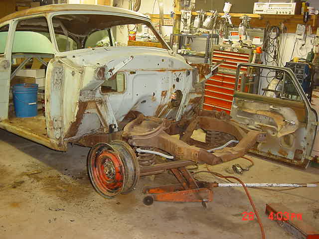 1954 Ford in the early stages of resto