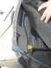 Pull the base down & out of the fender.  The black plastic bezel can stay on top of the fender.