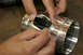 Using the supplied Philips head screws, install the MAF sensor into the new billet housing.