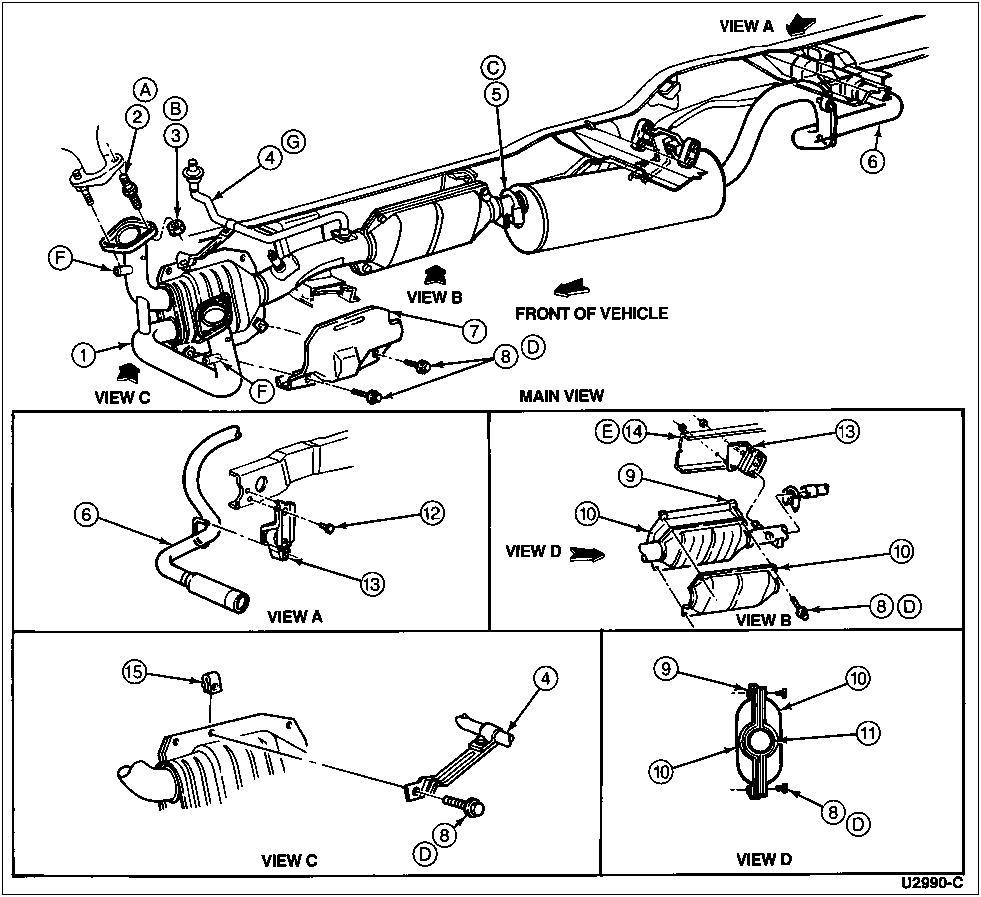 Diagram exhaust system 1996 ford explorer
