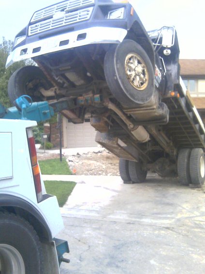 i dont think they could have even lifted this ford f750 i did the other day
