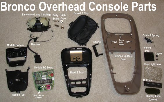 1983 Ford Bronco Overhead Console & Dual Visors pictures ... 93 f150 lights wiring diagram 