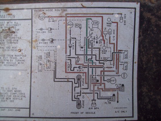 Looking for help identifying vacuum lines on '86 intake ... 1995 ford bronco wiring diagram lights 