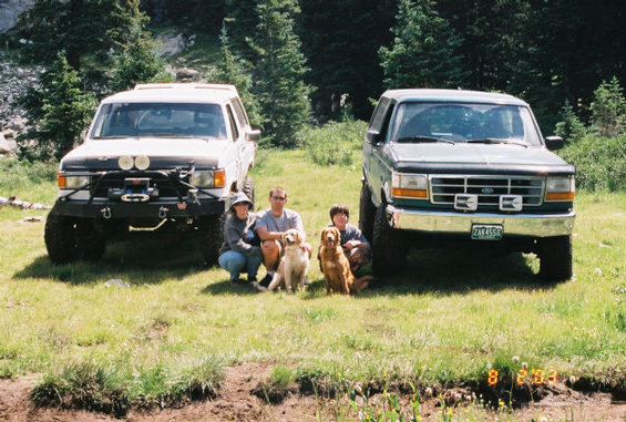 733770-r1-4a_3.jpg At the top of Blanca 8-3-2003 with Keith, Tanya and my son Aaron.  The dogs are Honny and Shilo.