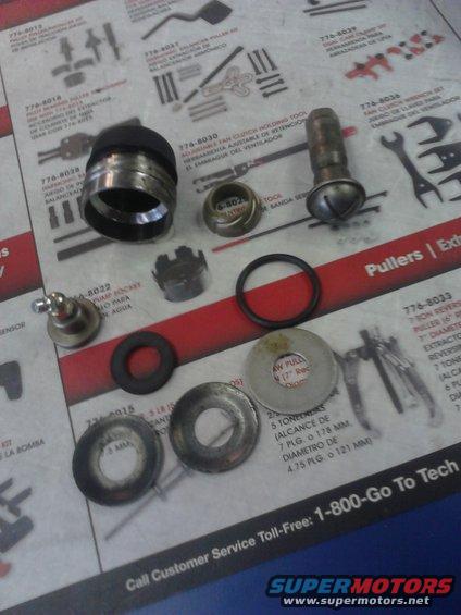 p82a0088.jpg Moog balljoint

They are the most commonly used balljoints and very widely available. They are lifetime warranty and greasable. Problem is they are absolutely crap that never last long even in daily driving use. 

They use a bunch of small parts that easily cause wear such as the small washers and rubber spring. Another problem is the ball has little surface area so it heavily relies on grease and will wear quicker with shock. 

Im about as hard on a truck as you can be. between mudding, prerunning, jumping, and very aggressive driving I tend to wear out balljoints and wheel bearings very often. bearings are a different story but I would pretty much destroy balljoints ever few months. I almost always used Moog because I would warrenty them. after soo many times of warrentys, I was denied so I decided to try a different brand. The Napa Chassis have lasted 4x longer than the Moogs have and still show no wear at all.