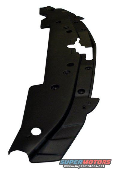 Black plastic underbody shield with mounting holes