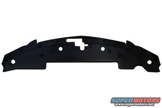 Black plastic radiator support cover with mounting holes