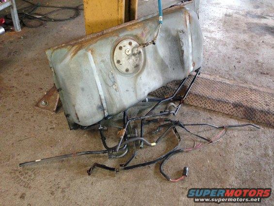 Fuel tank and lines removed from vehicle