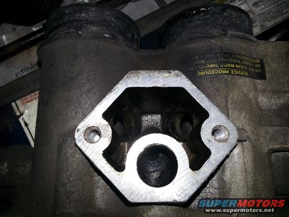 Throttle body with hexagonal mounting flange and two intake ports