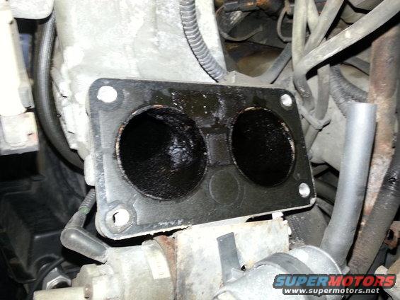 Dirty throttle body gasket with two openings