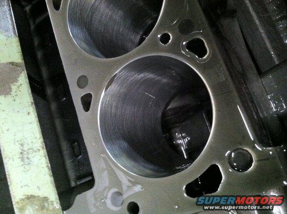 Engine cylinders with hone marks visible