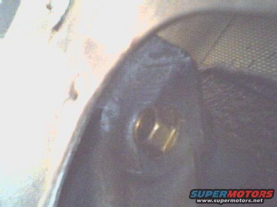 This is a side shot showing the upper dimple and the bolt behind it.