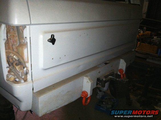 My custom bumper I made using 3"x4"x 3/8" angle (8" tall after welding together) with a 9000 lb winch mounted. Used approx 20" long 2"x2"x 3/8" angle bolted to the bottom of the frame as well as some more 3"x4"x 3/8" on the sides of the frame for mounting locations. Will also be mounting some sliders for the quarters to this setup in the future. 