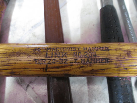 Machinist hammer with text 'LINK NO. 204'