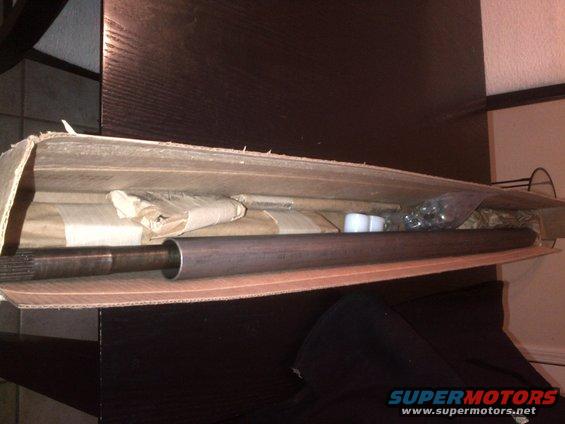 Drive shaft in cardboard box