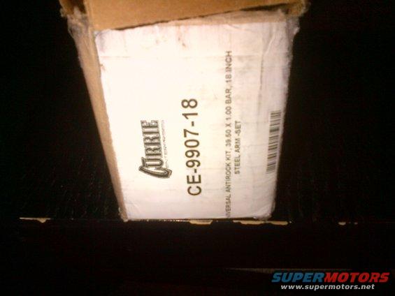 Box for Currie Enterprises CE-9907-18 Universal Antirock Kit, 39.50 X 1.00 Bar, 18 Inch Steel Arm-Set