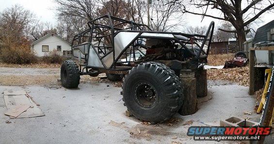 Custom buggy frame with large tires, unfinished