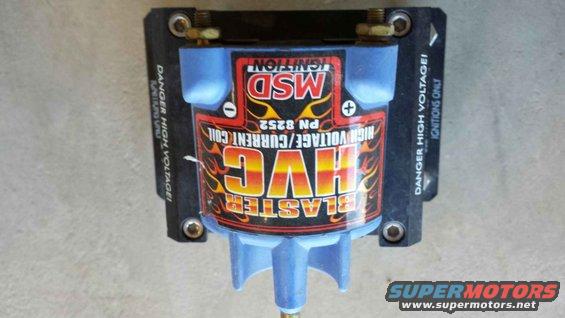 MSD Blaster HVC ignition coil with "DANGER HIGH VOLTAGE!" warnings
