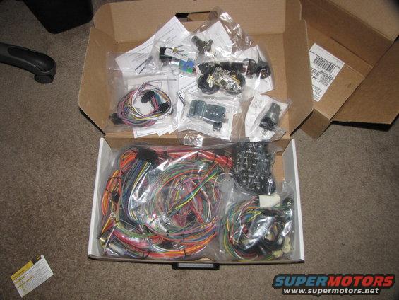 New wiring harness. This is a really complete kit. Will be installing as soon as the weather and work allow.
