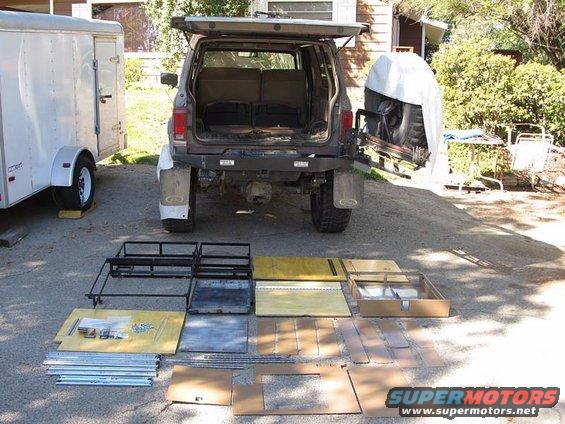 Here is the framework and components for the storage unit I built to hold all my tools & camping gear.
Total weight (unit itself): about 80lbs (probably 20lbs of it is just in all the heavy duty drawer slides at lower-left)