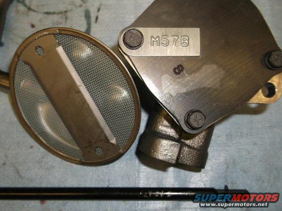 oil pump assembly with screen and M57B marking