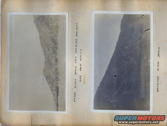 p20.jpg These are pages from a British officer's personal photo album from his time in the Mediterranean Sea during World War 1.  Most of them appear to have been taken in early 1915 during the height of the Dardanelles Campaign, including some on the Anzac beach near Gallipoli.

I'll probably upload some higher-resolution reconstructed versions of the individual photos later.