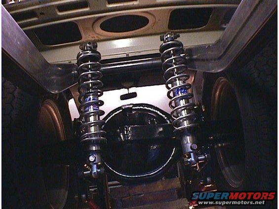Rear suspension with coilover shocks and differential