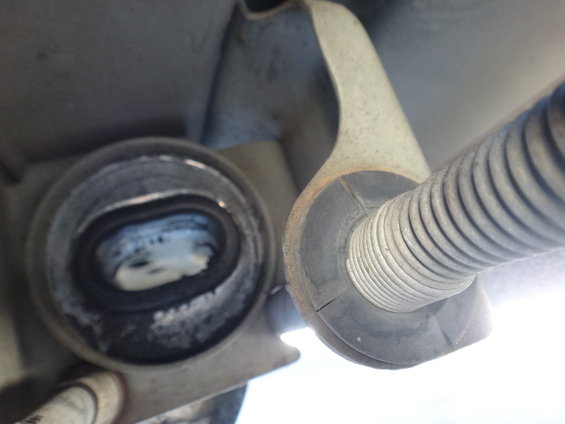 Suspension strut and bushing close-up