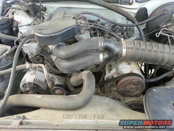 1996 Ford Bronco engine bay with V8 engine components visible
