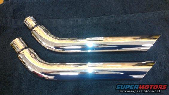 pair of chrome exhaust pipes
