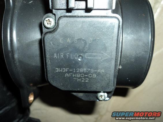 Black mass air flow sensor with "AIR FLOW" and part number "3W3F-12B579-AA" visible