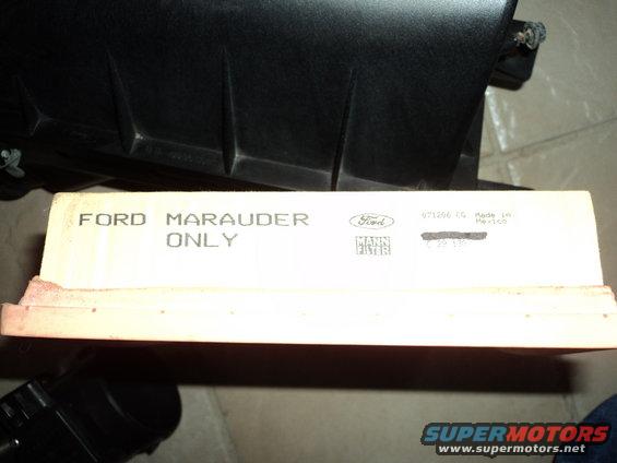 Ford Marauder air filter box with Mann filter logo