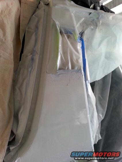 20140126_150120.jpg This was after a couple of coats of base. I used automotive touchup paint in an aerosol can. At $20 a can, it wasn't cheap, but tit was factory matched to my color code and went on very smoothly.