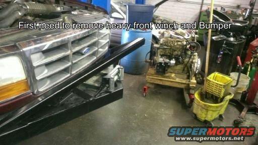 1996 Ford Bronco front end on ramps, winch and bumper removed