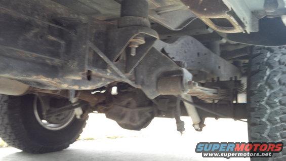 Undercarriage view of leaf springs and differential