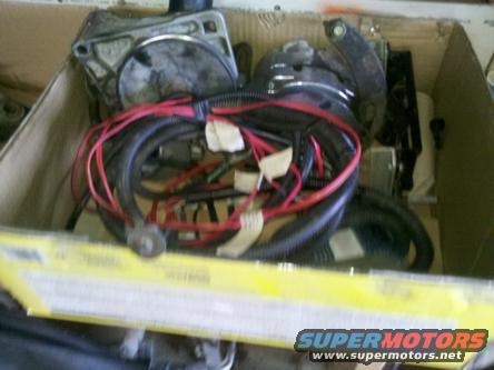 Engine parts and wiring harness in a box