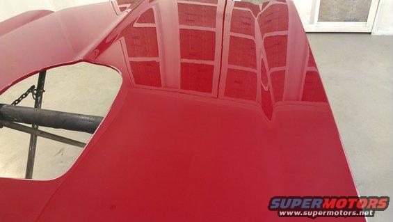 Red 1972 Pontiac Trans Am hood with scoop