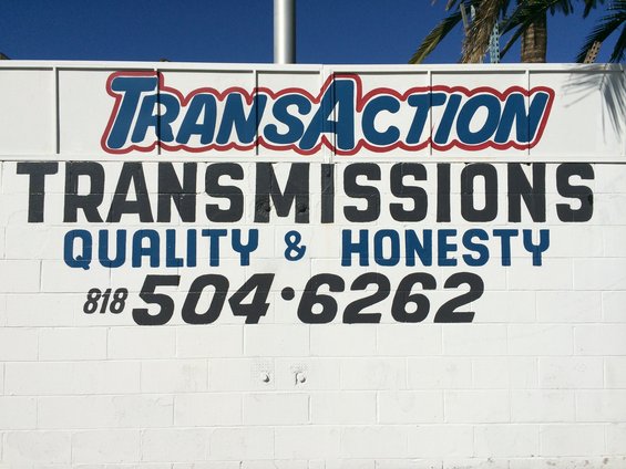 Sign for Transaction Transmissions, Quality & Honesty, phone 818-504-6262