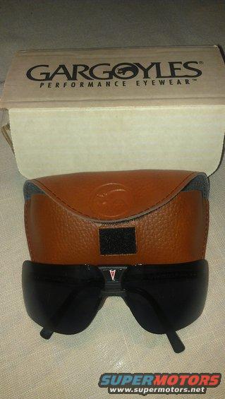 Black sunglasses with Pontiac logo and Gargoyles Performance Eyewear box