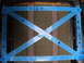 1972 Ford Pinto - Car seat upholstery marked with blue tape and measurements for a project.