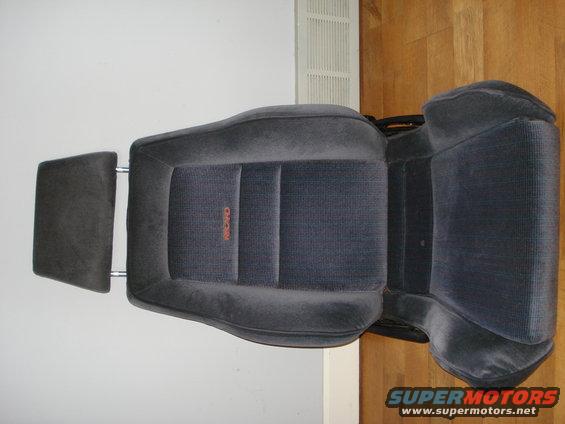 Dark gray Recaro car seat with orange lettering