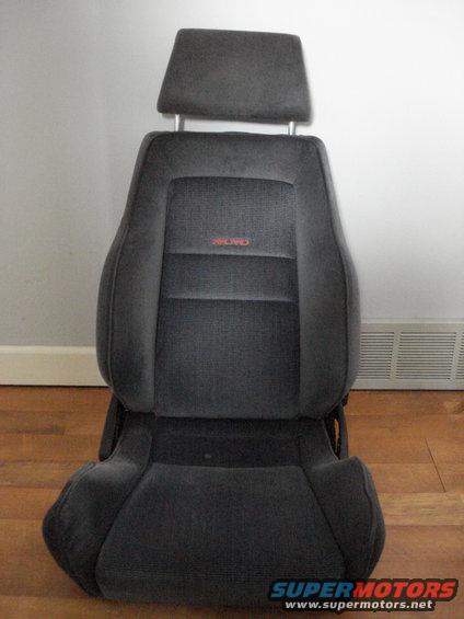Dark gray Recaro car seat with red logo