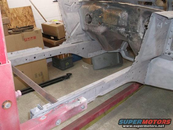 Frame rails, dash & around floor perimeter blasted.