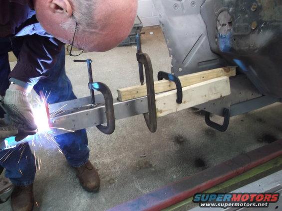 Capping frame rails w/18 ga. new metal.