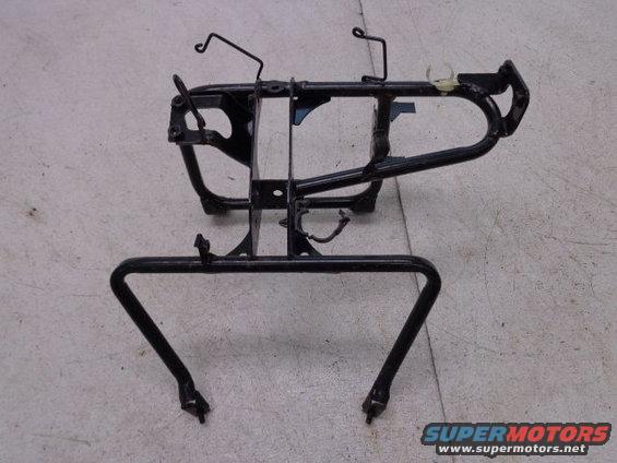 Black metal frame structure with mounting points and brackets