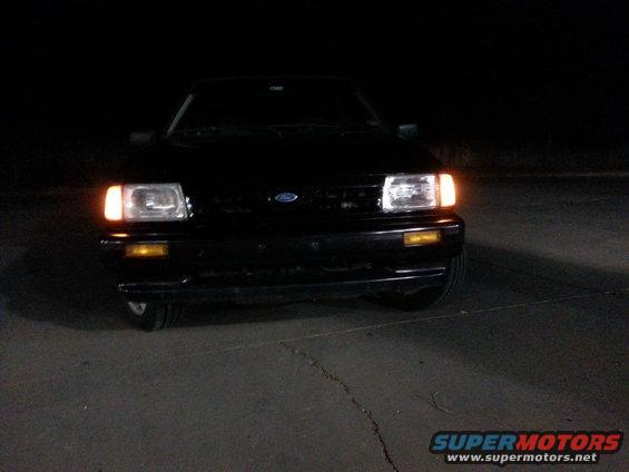 1991 Ford Festiva front view at night