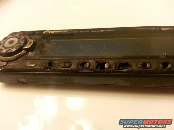 Pioneer car stereo with damaged buttons and display