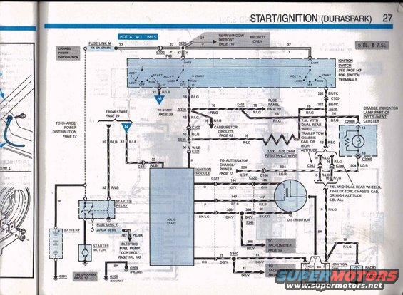 Wiring diagram for 1987 Ford Bronco start/ignition system
