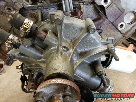 Engine water pump with Ford logo